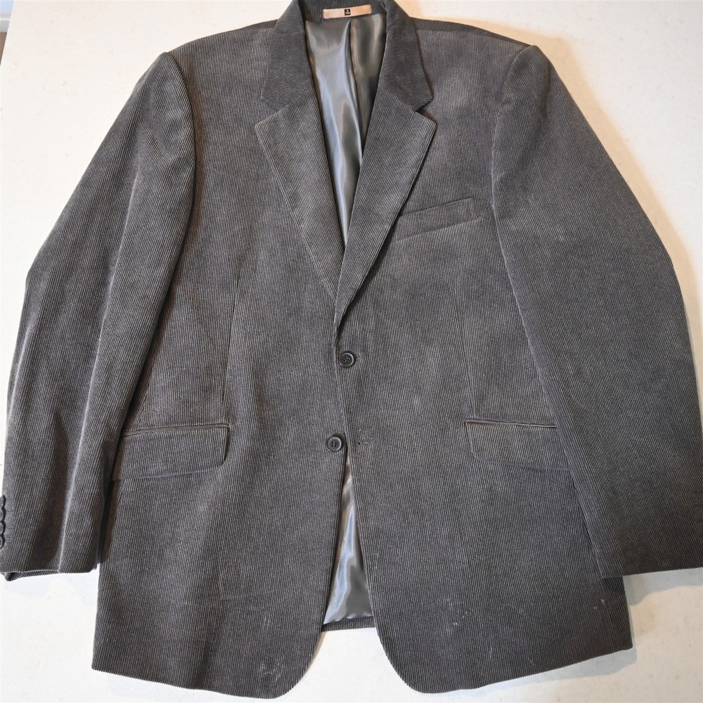 4 You 44R Gray Corduroy Mens Blazer Suit Jacket Sport Coat